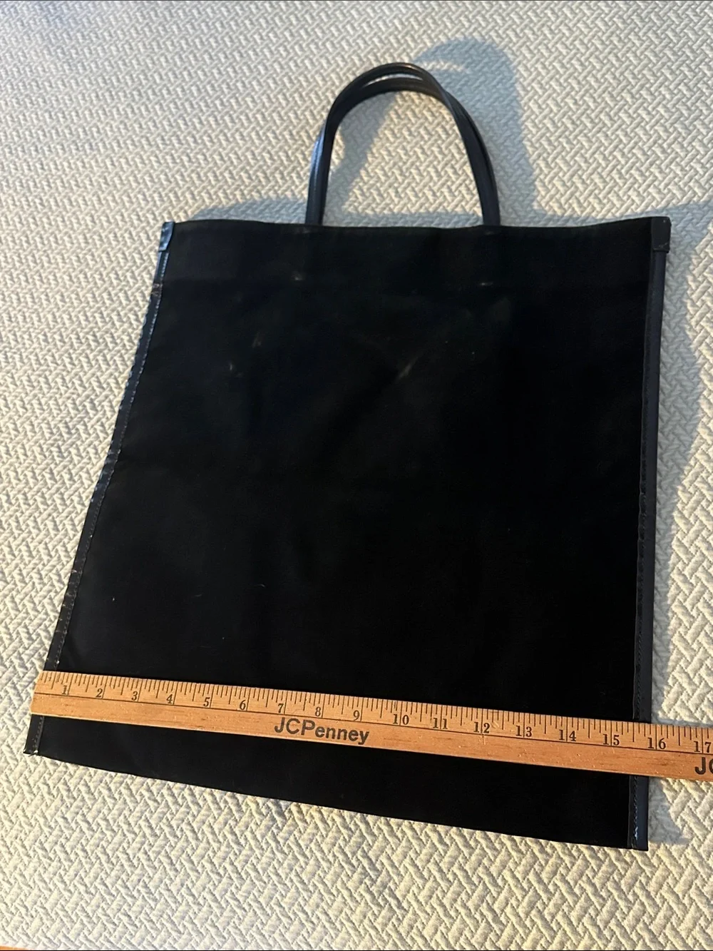 Ralph Lauren Collection Halee Black  Velour w/Patent Leather trim Tote Bag Italy